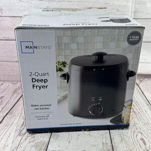 Mainstays 2 Qt Deep Fryer Matte Black 1000W Basket No Lid Open Box